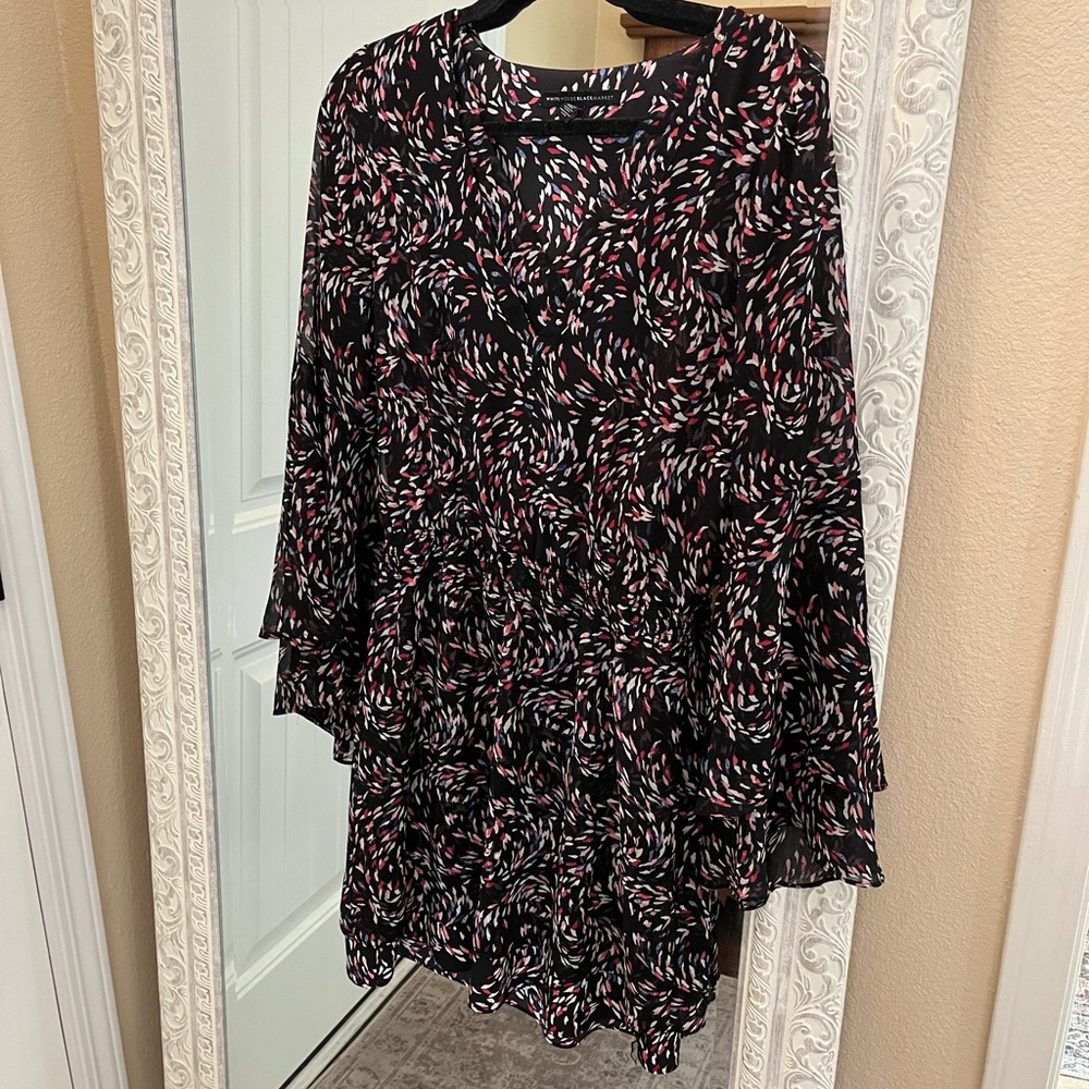 Chic Black and Pink Patterned Dress